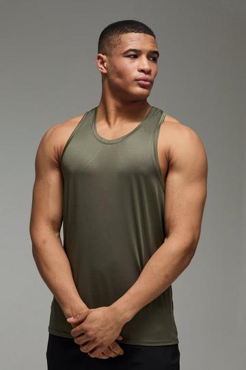 Man Active Dun Essentials Fitness Hemd khaki