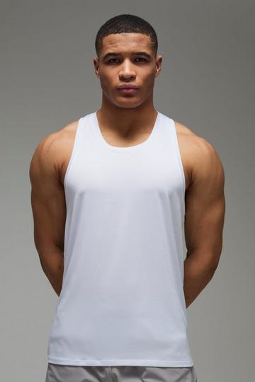 Man Active Lightweight Essentials Gym Vest white