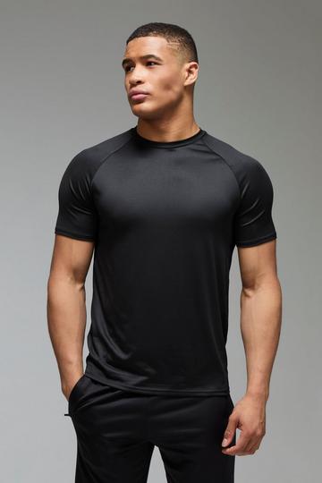 Man Active Lightweight Essentials Gym Regular Fit Raglan T-shirt black