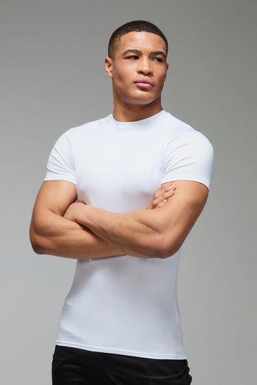 Man Active Lightweight Essentials Gym Muscle Fit Raglan T-shirt white