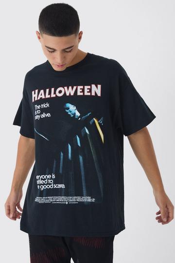 Oversized Halloween License Print T-Shirt black