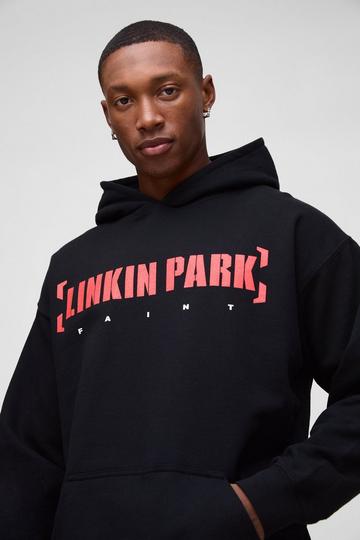 Oversized Linkin Park Band License Print Hoodie black