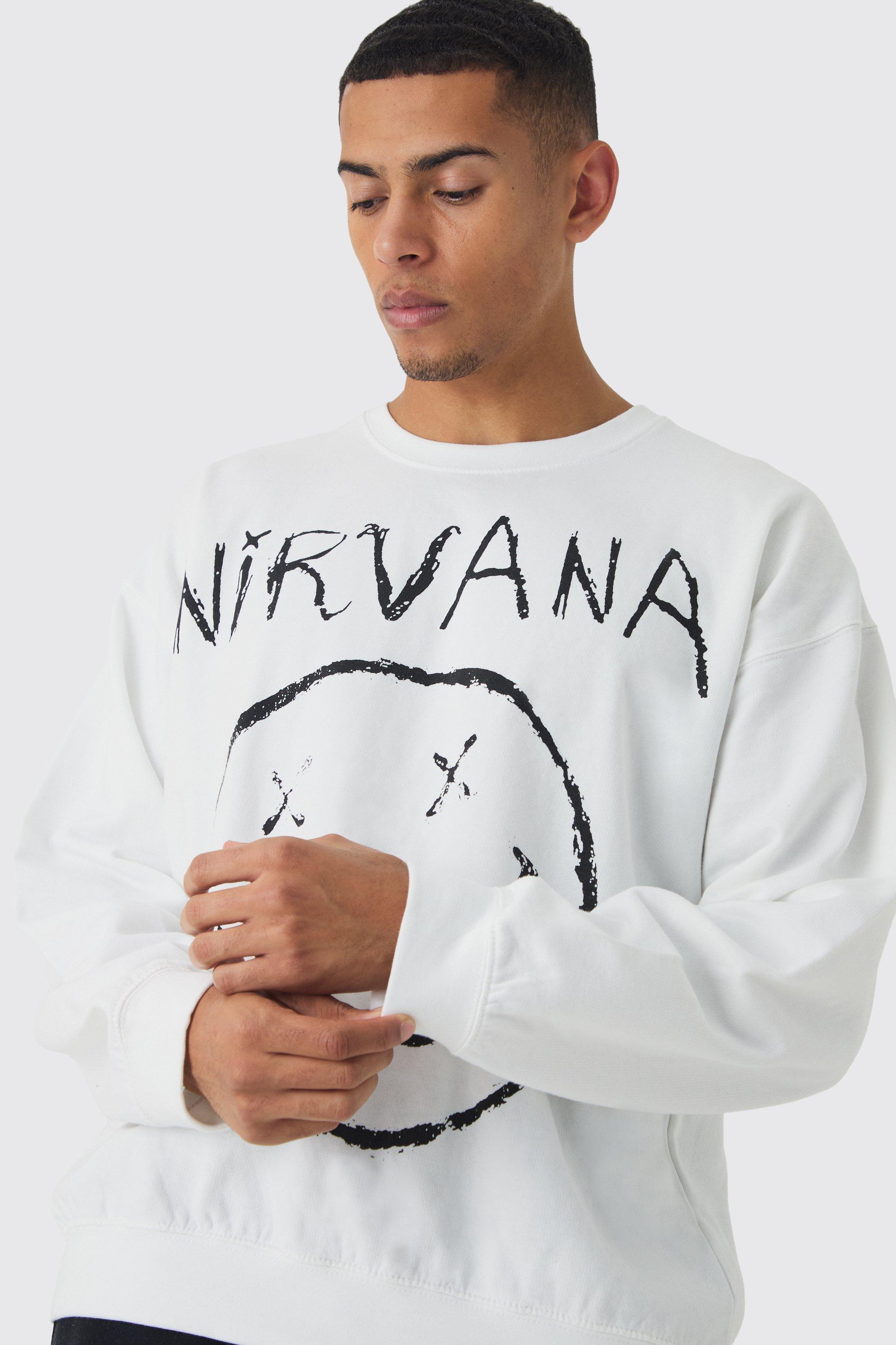 Oversized Nirvana Band License Print Sweatshirt