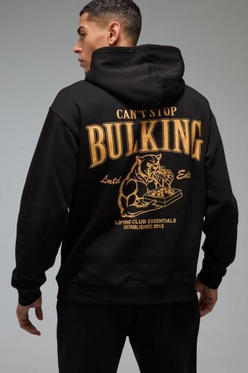 Man Active Can't Stop Bulking Oversized Hoodie black