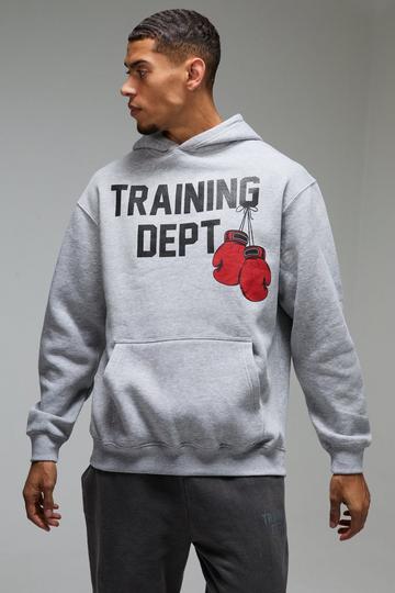 Oversized Training Dept. Hoodie Met Bokshandschoenen grey marl