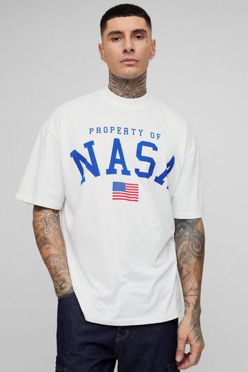 Tall Oversized Gelicenseerd Nasa Logo T-Shirt white