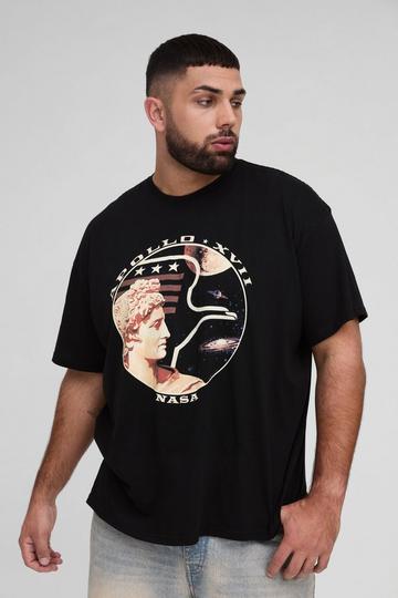 Plus Oversized Gelicenseerd Nasa Apollo XVII T-Shirt black