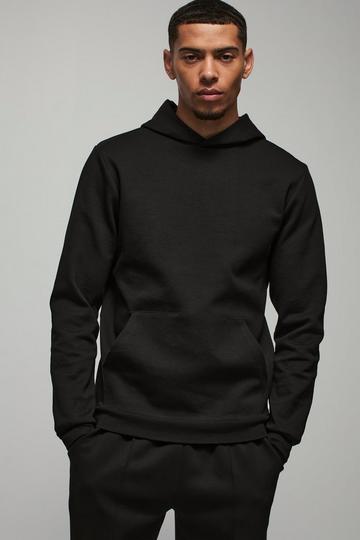 Slim Fit Peached Hoodie black
