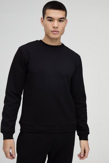 Slim Fit Peached Sweat black