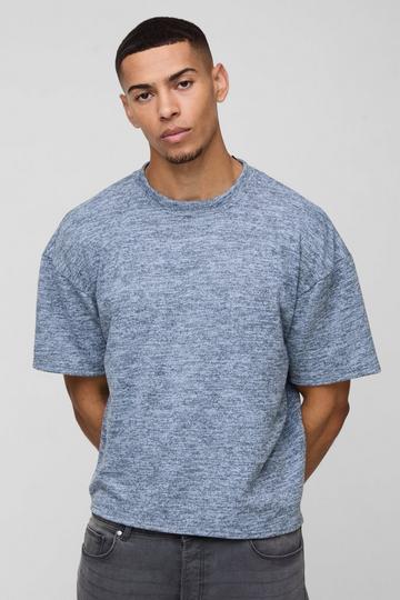 Oversized Boxy Brushed Marl T-shirt light blue