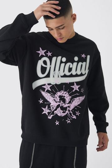 Oversized Official Cherub Graphic Sweatshirt black