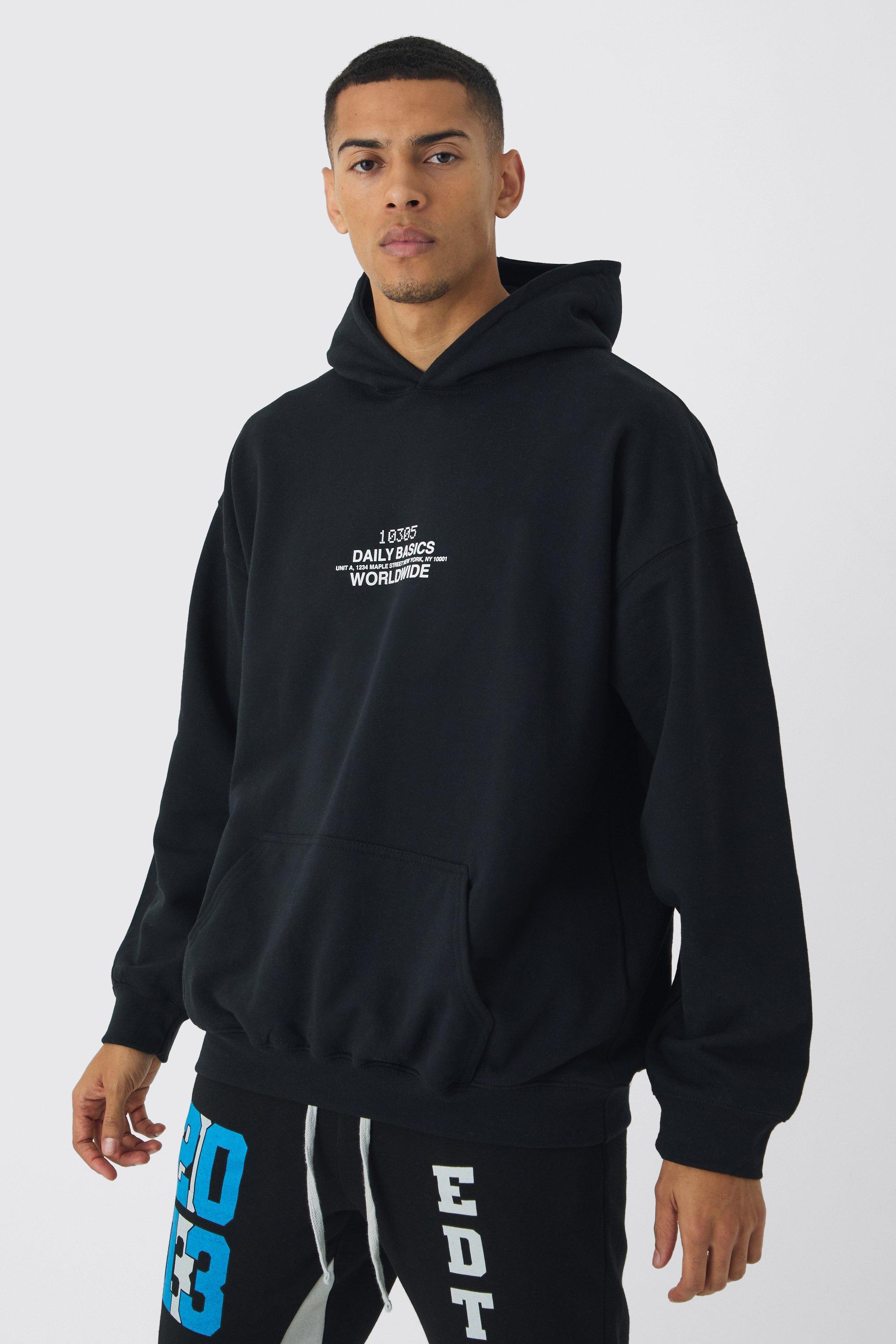 Oversized Daily Basics Worldwide Graphic Hoodie boohoo IE