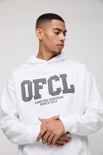 Oversized OFCL Mesh Hoodie white