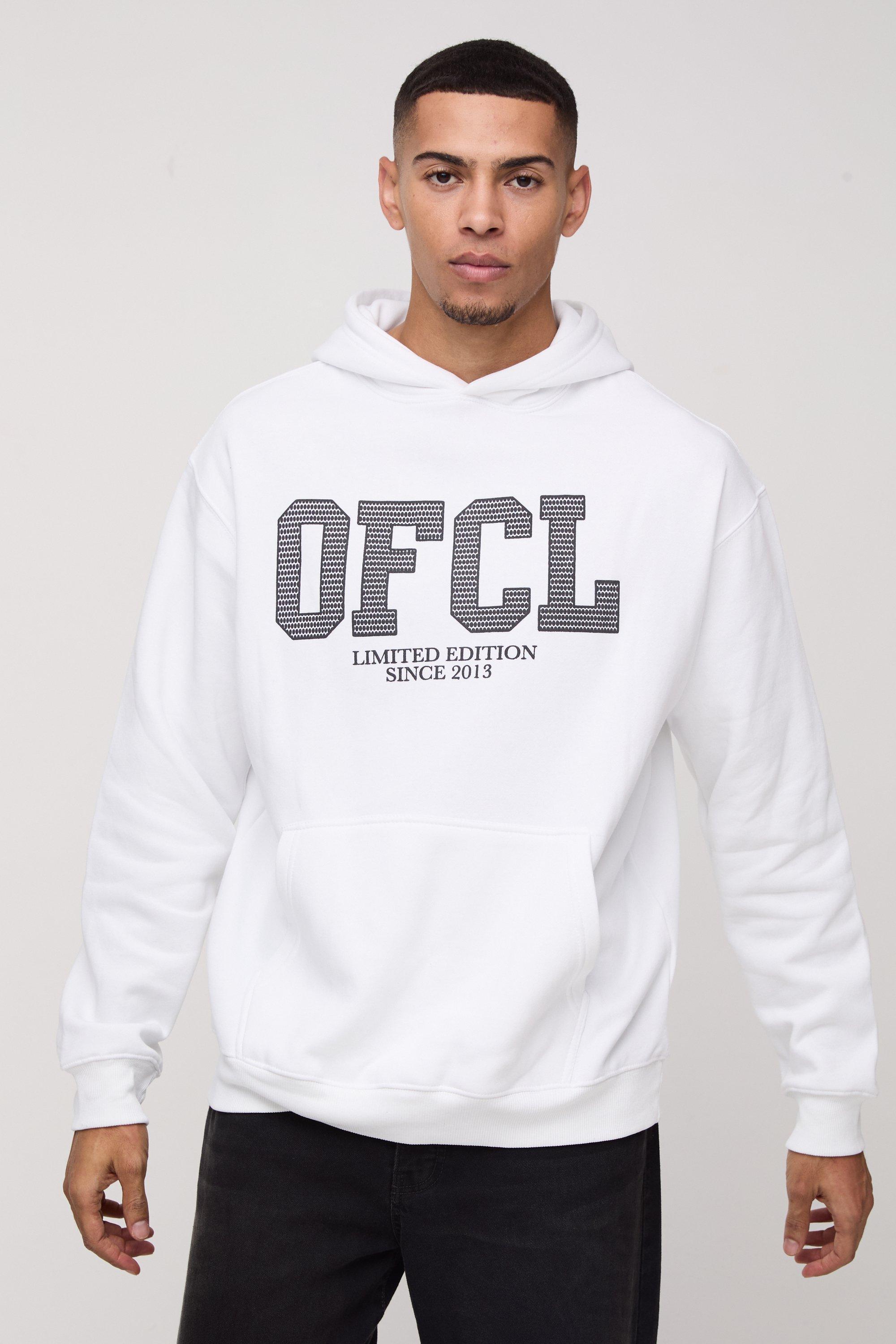 Oversized OFCL Mesh Hoodie boohoo UK