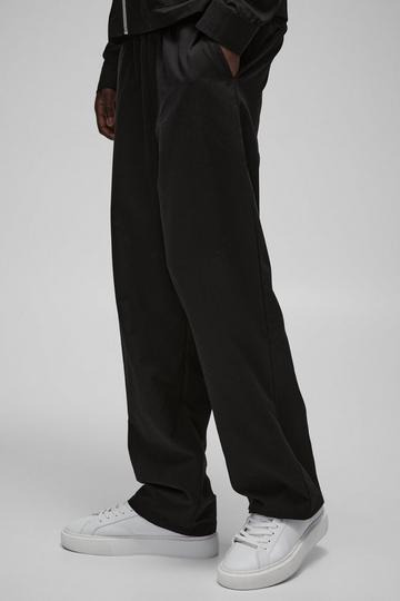 Straight Leg Elasticated Waist Nylon Trouser black