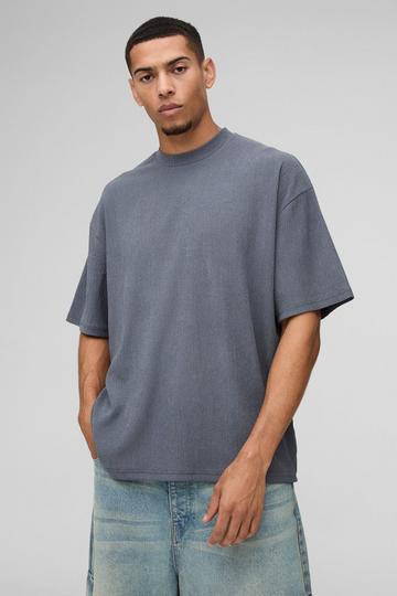 Oversized T-Shirt Met Textuur charcoal