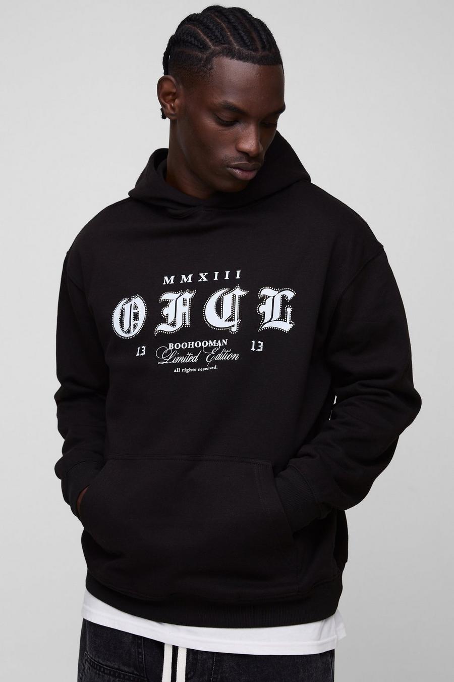 Oversized OFCL Rhinestone Hoodie | boohoo USA Oversized OFCL Rhinestone Hoodie | boohoo USA