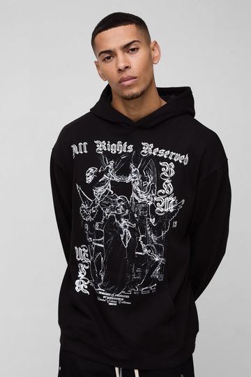 Oversized Renaissance Graphic Hoodie black