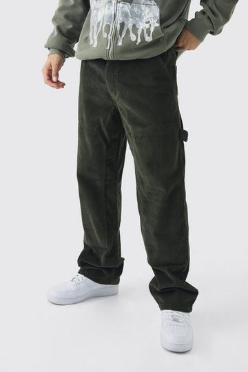 Relaxed Corduroy Carpenter Trousers dark green