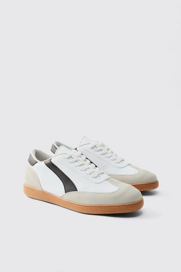 Grey Trainer With Panel Detail In PU