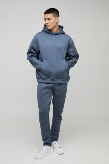 Oversized Bonded Scuba Hooded Tracksuit slate