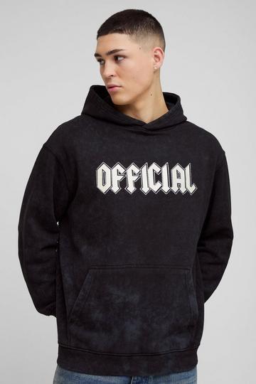 Oversized Official Rhinestone Graphic Hoodie charcoal