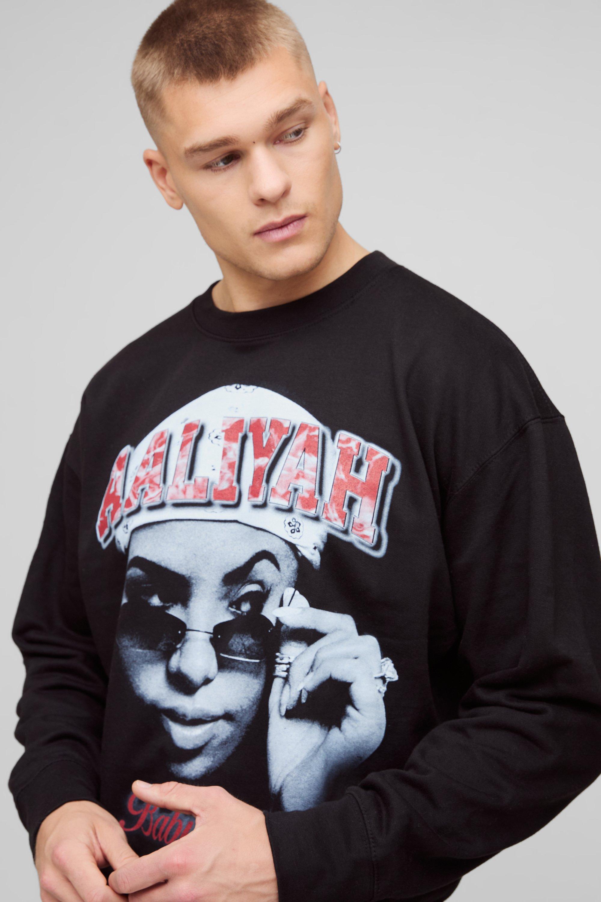 Oversized Aaliyah License Print Sweatshirt boohoo NO