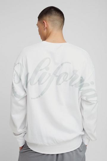 Oversized California Overseams Graphic Sweatshirt white