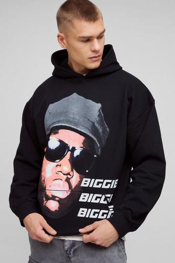 Oversized Biggie License Large Print Hoodie black