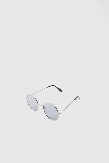 Metal Round Sunglasses In Silver silver