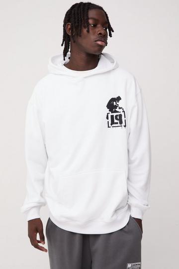 Oversized Linkin Park License Print Hoodie white