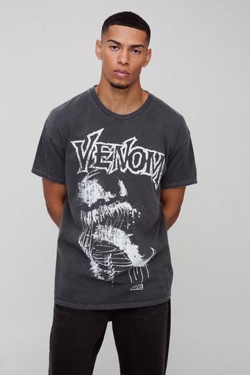 Wash Venom License Print T-Shirt charcoal