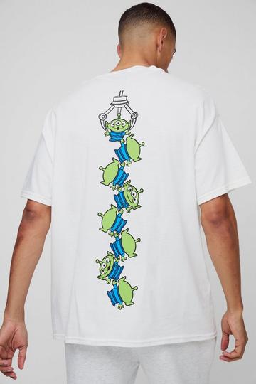 Oversized Gelicenseerd Pixar Toy Story Aliens T-Shirt white