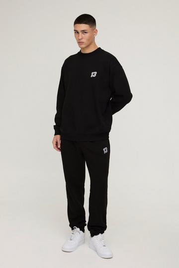 13 Embroidered Sweat Tracksuit black