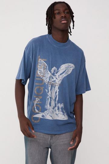 Oversized Heavy Conquest Renaissance T-shirt dusty blue