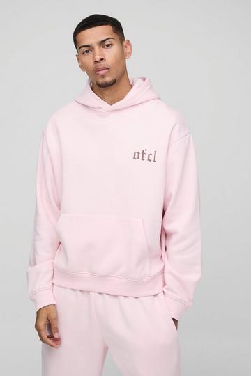 Oversized Boxy Worldwide Hoodie pink