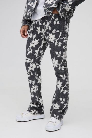 Stacked Flare Tapestry Trouser charcoal