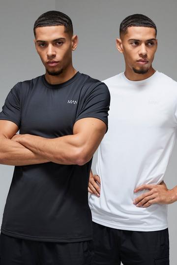 Man Active Regular Fit Performance T-shirt 2 Pack multi