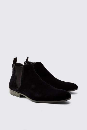 Velor Chelsea Boot black