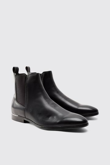 Black PU Chelsea Boot