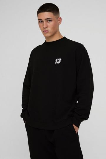 13 Embroidered Sweatshirt black