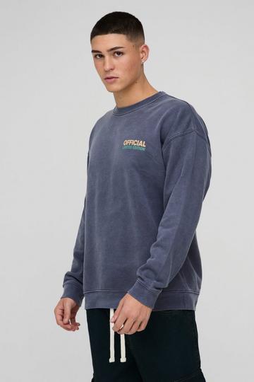 Oversized Official Landscape Washed Sweatshirt navy