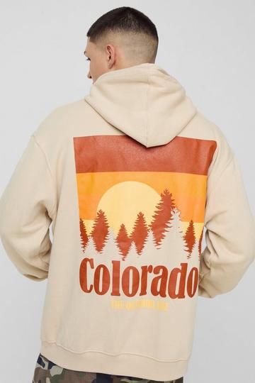 Oversized Colorado Sunset Hoodie Met Print sand