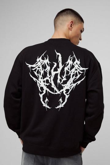 Oversized OFCL Gothic Graphic Sweatshirt black