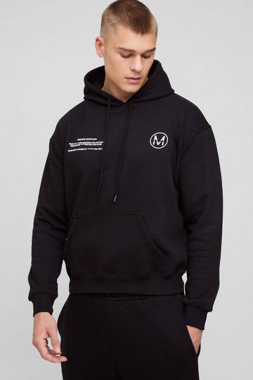 M Hoodie Met Tekst black