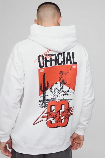 Oversized Official Western Graphic Hoodie white