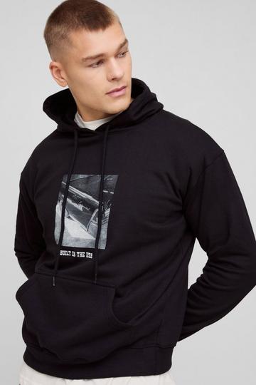 Geborduurd Ingebouwde The USA Hoodie Met Print black