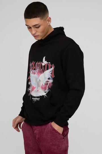 Boxy OFCL Skull Star Graphic Hoodie black