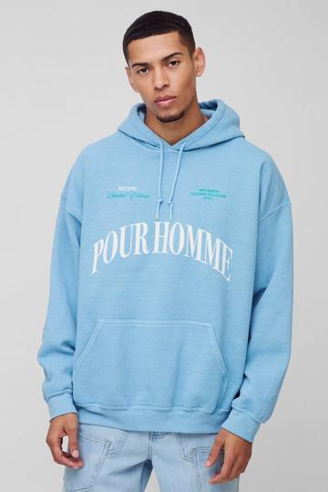 Oversized Homme Hoodie Met Print pastel blue