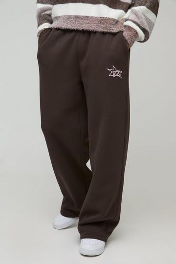 Wide Leg Star Printed Jogger chocolate